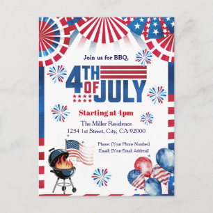 Inbjudan till 4:e juli grillfest, Partygäst i USA