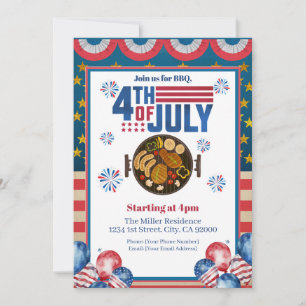 Inbjudan till 4:e Juli grillfest, Partygäst i USA 