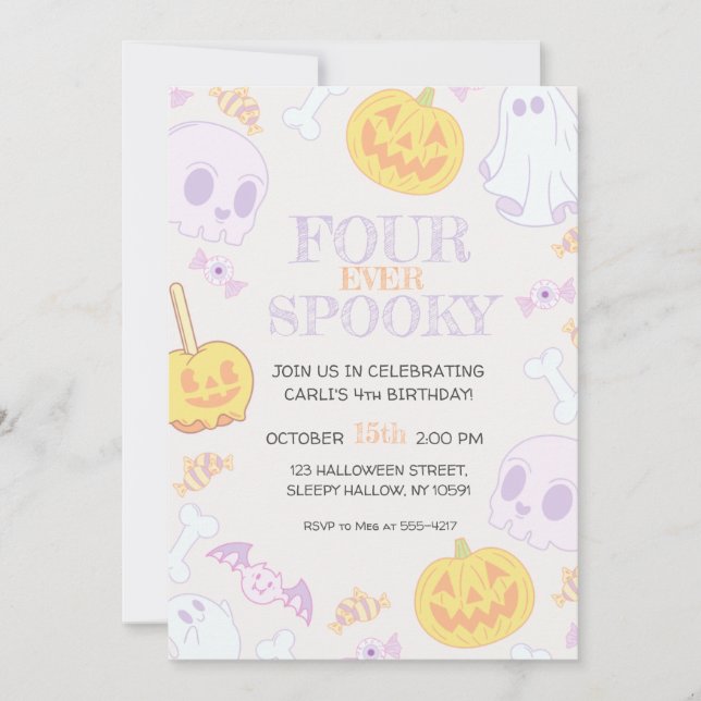 Inbjudan till 4e födelsedagen Halloween fest (Framsida)