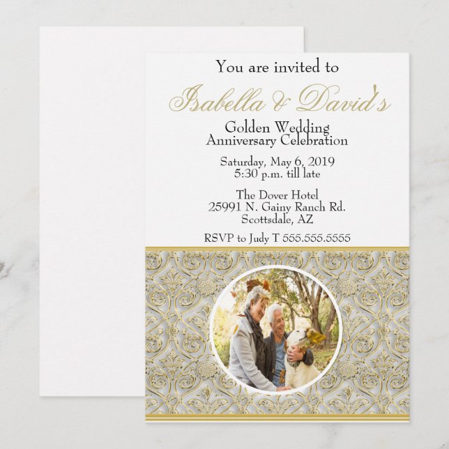 Inbjudan till 50-års bröllopsdag (Fram/baksida)