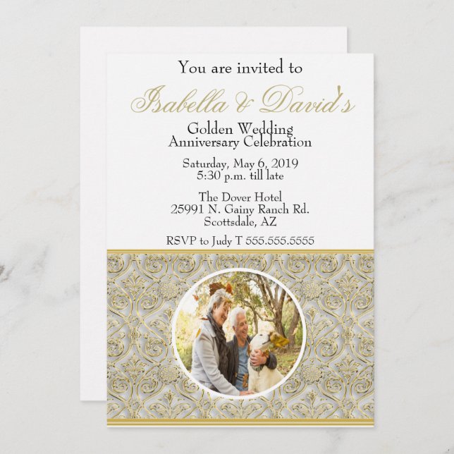 Inbjudan till 50-års bröllopsjubileum (Fram/baksida)