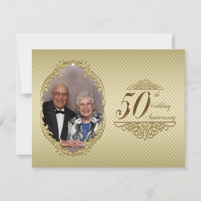 Inbjudan till 50-års bröllopsjubileum Foto Gratula (Framsida)