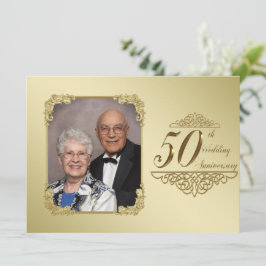 Inbjudan till 50-års bröllopsjubileum, fotokort