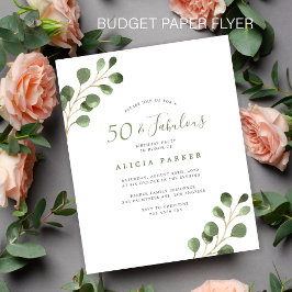 Inbjudan till 50-årsdagars elegant för budgetpost flygblad