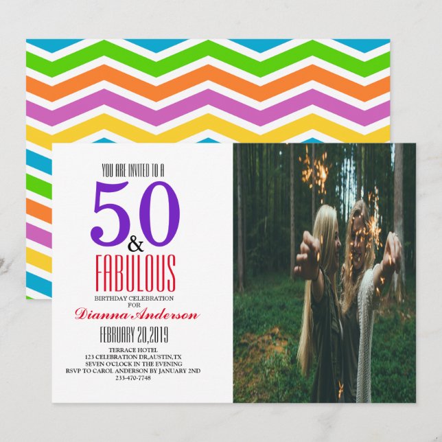 Inbjudan till 50-årsfest (Fram/baksida)