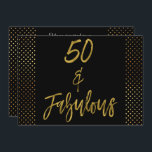 Inbjudan till 50 och Fabulous Gold Foil Birthday<br><div class="desc">50 och Fabulous Gold Foil Glamous Birthday bjudande. Du kan anpassa 50- och Fabulous-kortet med din information.</div>