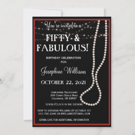 Inbjudan till 50 och Fabulous Red and Black Party