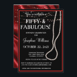 Inbjudan till 50 och Fabulous Red and Black Party<br><div class="desc">Röda blommor med lamorös Elegant - Med det här kortet skickas ett så sofistikerat budskap för 50 födelsedagsfest inbjudan som lätt kan bli personlig. "Femtio och Fabulous"-orden är tydligt: byt ut namn och annan information på ett enkelt sätt. Om du vill finns det ett motsvarande kuvert som kan väljas från...</div>