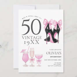 Inbjudan till 50 och Fabulous Rosa Heels & Cocktai