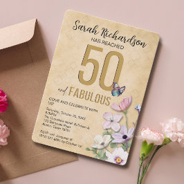 Inbjudan till 50 och Fabulous Wildblomning