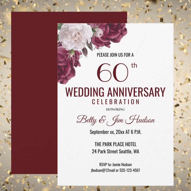 Inbjudan till 60-års bröllopsjubileum (60th Wedding Anniversary Invitation)