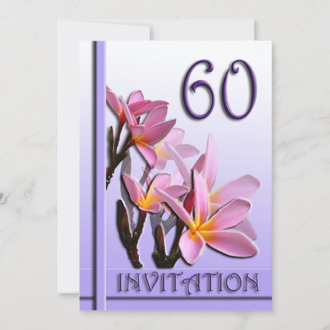 Inbjudan till 60-års bröllopsjubileum Frangipani (Framsida)