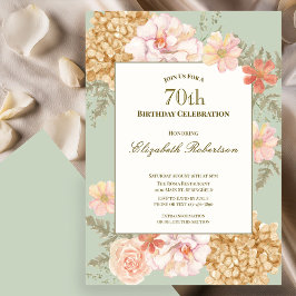 Inbjudan till 70-årsfirande höstfärger Floral Sage