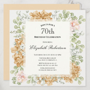 Inbjudan till 70-årsfirande i eleganta höstfärger