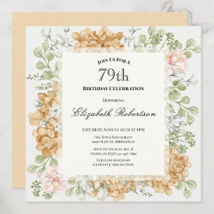 Inbjudan till 79-årsdag i eleganta höstfärger
