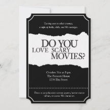 Inbjudan till 90-talets skräckfilm Halloween fest