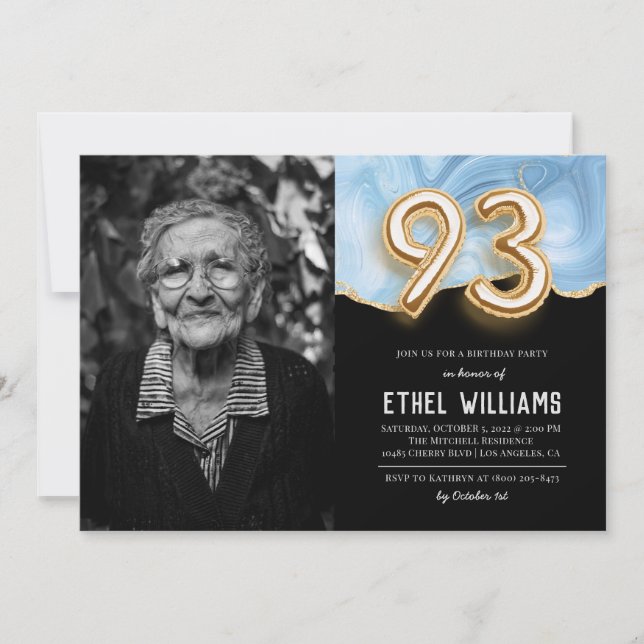 Inbjudan till 93-årsfest (Framsida)