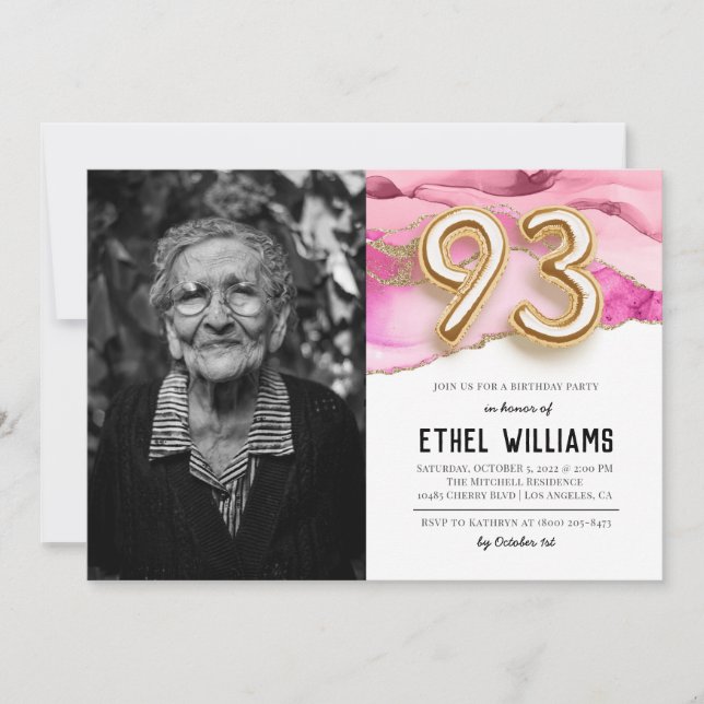 Inbjudan till 93-årsfest (Framsida)