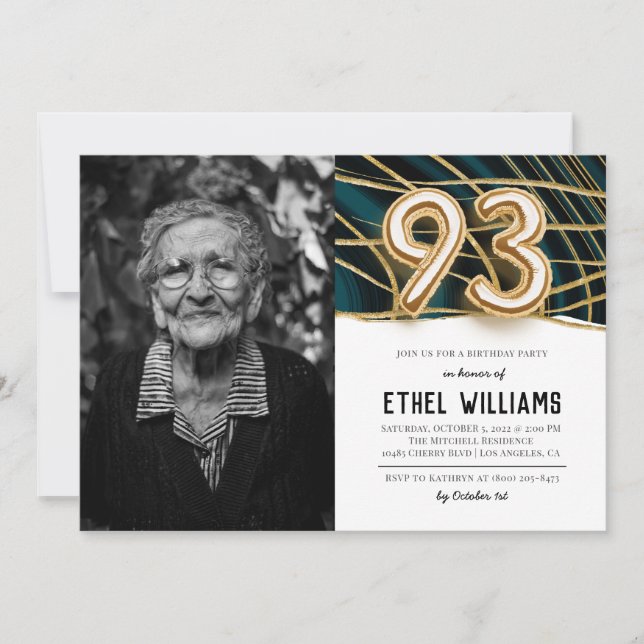 Inbjudan till 93-årsfest (Framsida)