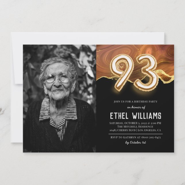 Inbjudan till 93-årsfest (Framsida)