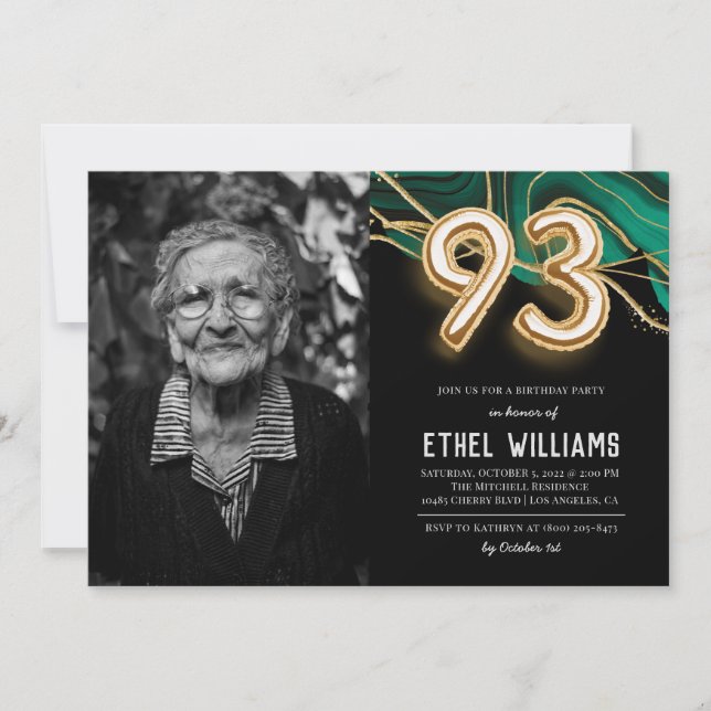 Inbjudan till 93-årsfest (Framsida)