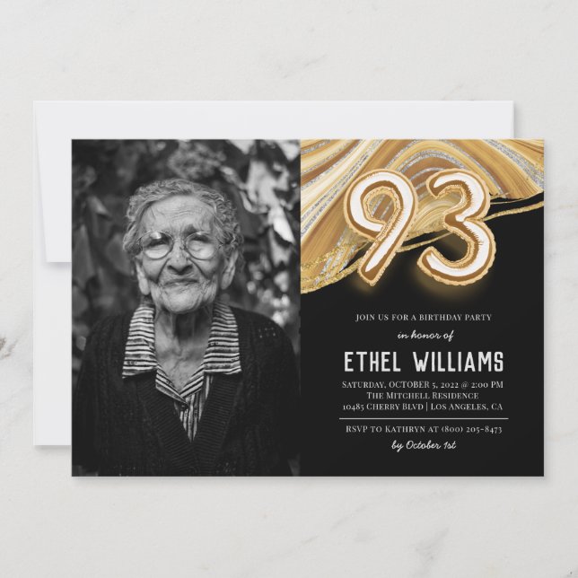 Inbjudan till 93-årsfest (Framsida)