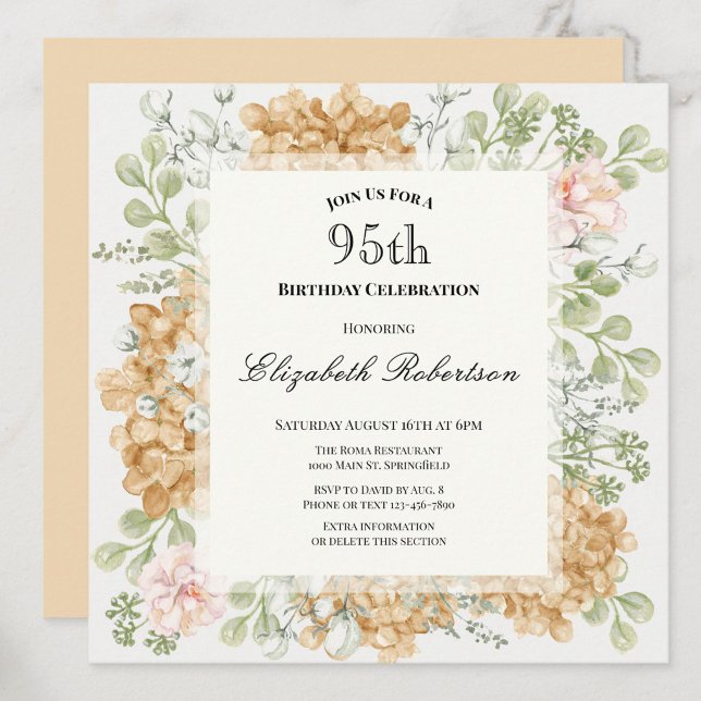 Inbjudan till 95-årsfirande i eleganta höstfärger (Skapare uppladdad)