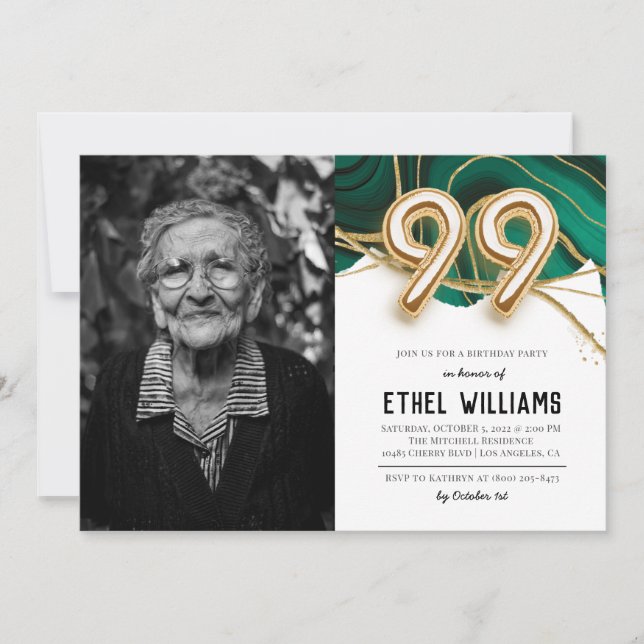 Inbjudan till 99-årsfest (Framsida)