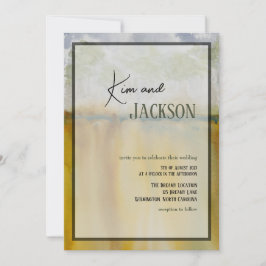 Inbjudan till Abstrakt Art Watercolor-bröllop