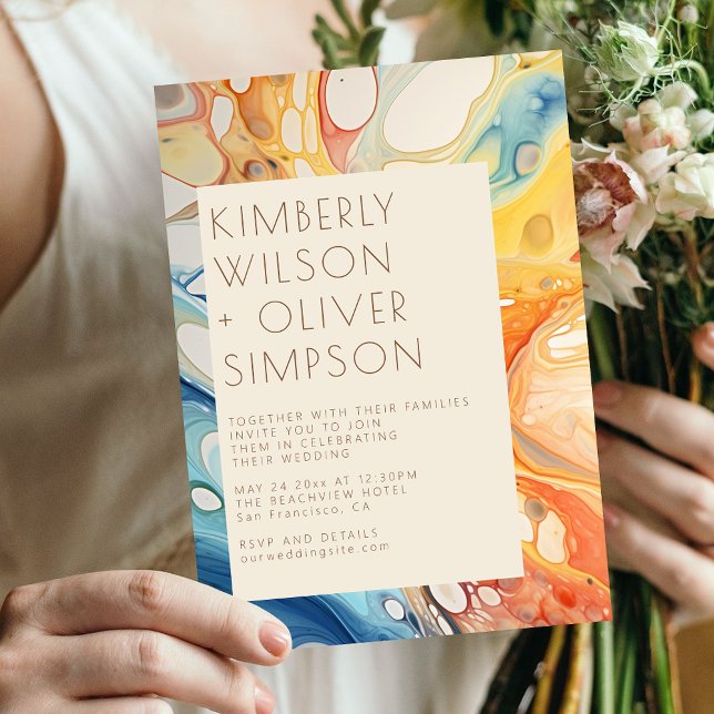 Inbjudan till Abstrakt av Vinkara Beach-bröllop ti (Skapare uppladdad)