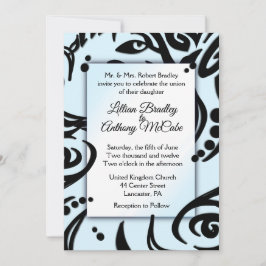 Inbjudan till abstrakt Black and Blue Tribal Weddi