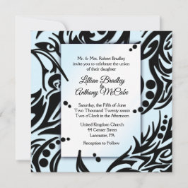 Inbjudan till abstrakt Black and Blue Tribal Weddi