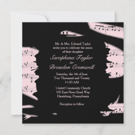 Inbjudan till abstrakt Black and Rosa Music Weddin