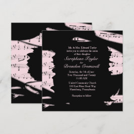 Inbjudan till abstrakt Black and Rosa Music Weddin