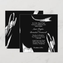 Inbjudan till abstrakt Black and White Music Weddi