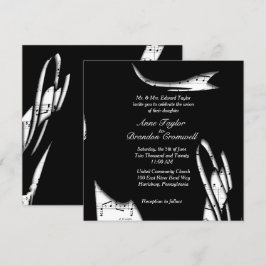 Inbjudan till abstrakt Black and White Music Weddi