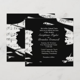 Inbjudan till abstrakt Black and White Music Weddi