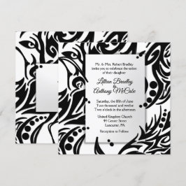 Inbjudan till abstrakt Black and White Tribal Wedd