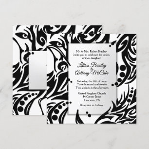 Inbjudan till abstrakt Black and White Tribal Wedd
