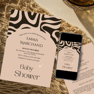 Inbjudan till abstrakt Boho Baby Shower