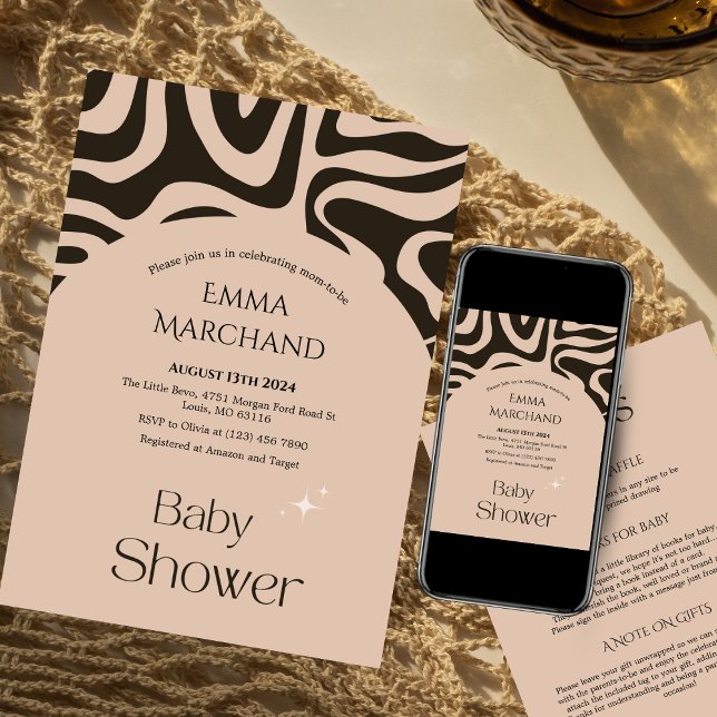 Inbjudan till abstrakt Boho Baby Shower (Skapare uppladdad)