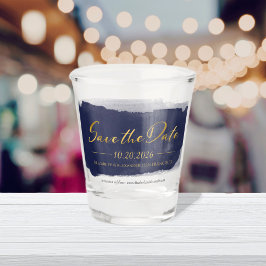 Inbjudan till abstrakt Bröllop spara datum | Blå