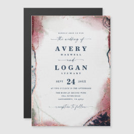 Inbjudan till abstrakt Burgundy Magnetic Wedding