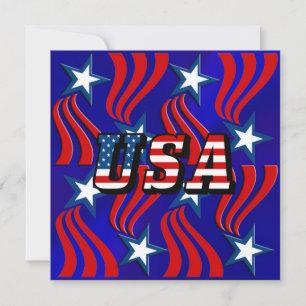 Inbjudan till abstrakt Flagga & USA-textparti