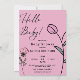 Inbjudan till abstrakt Flowers Baby Shower