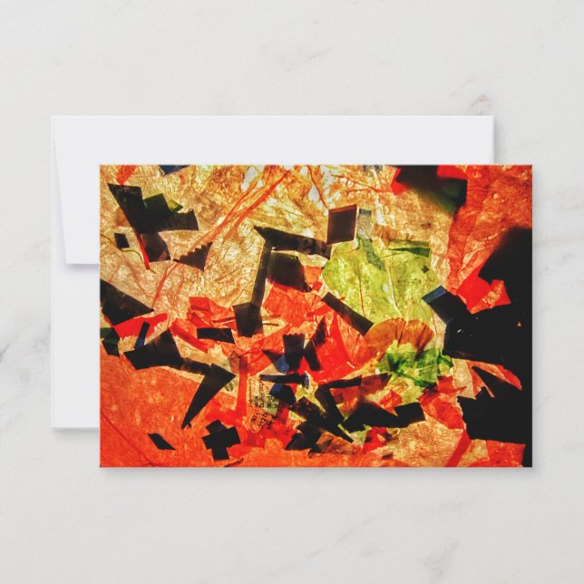 Inbjudan till abstrakt för orange,presentkort för  (Framsida)