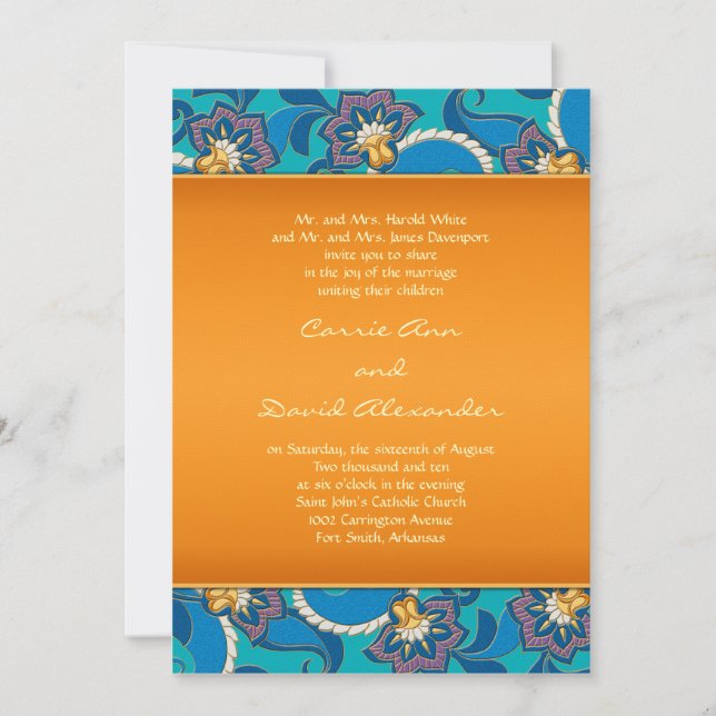 Inbjudan till abstrakt Lotus Flower Wedding (Framsida)
