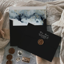 Inbjudan till abstrakt Navy Watercolor Wedding
