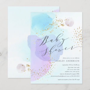 Inbjudan till abstrakt Pastel Circles Boy Baby Sho