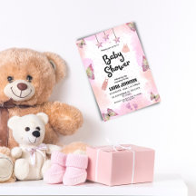 Inbjudan till abstrakt Rosa Vattenfärgsbabykläder